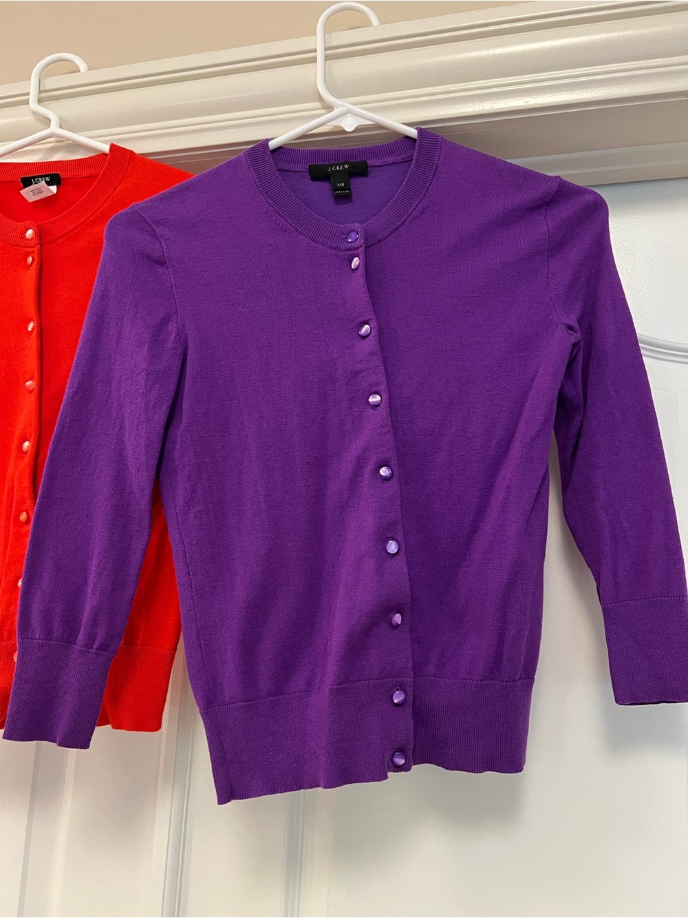 J. Crew Purple Crewneck Jackie cardigan
